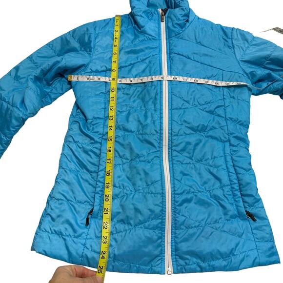 Columbia light blue Omni heat zip up adventure jacket hiking puffy sz S sporty - Picture 6 of 10